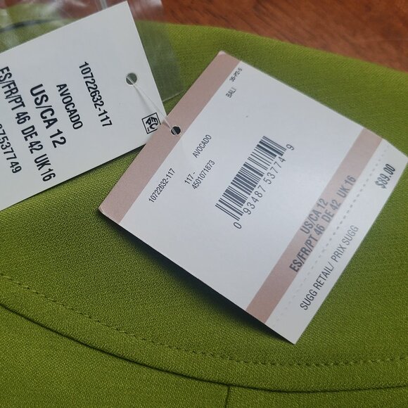 Kasper ~ Sz 12 ~ Bright Green Sheath Dress ~ NWT - Picture 10 of 11